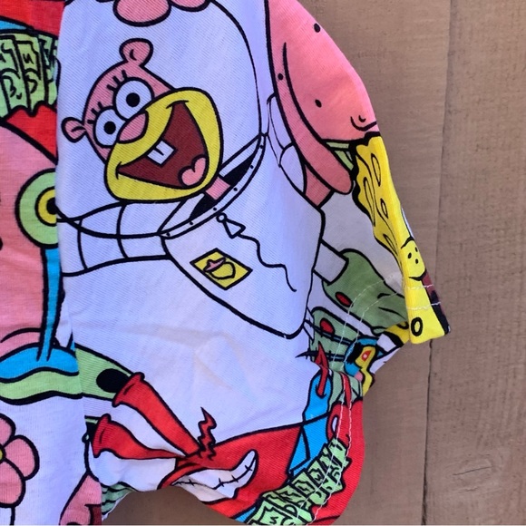 Nickelodeon SpongeBob Patrick Squidward All Over Print White T-Shirt S/M - D66 - Picture 5 of 7